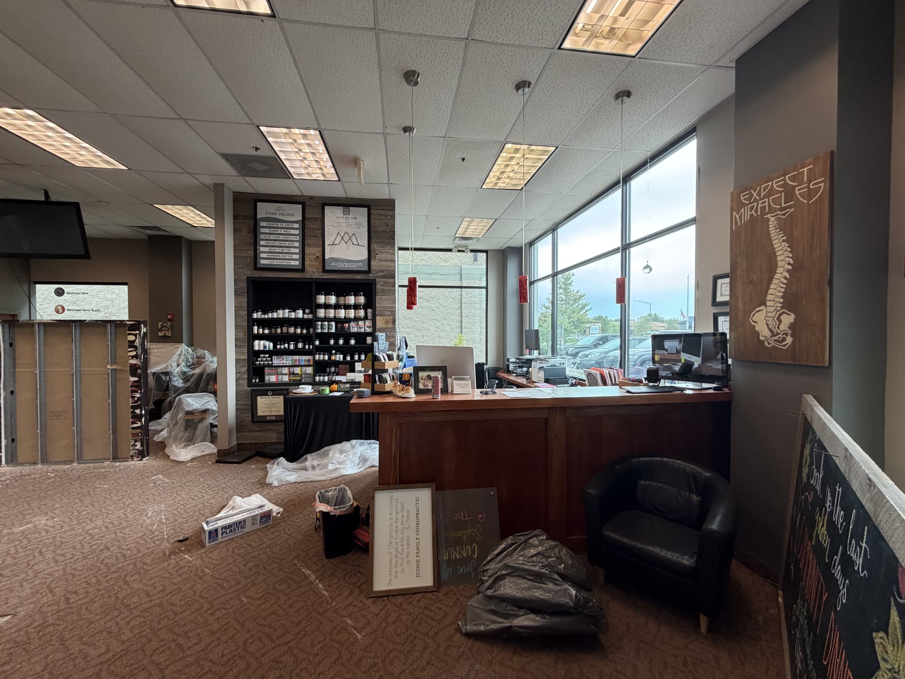 Reception during renovation