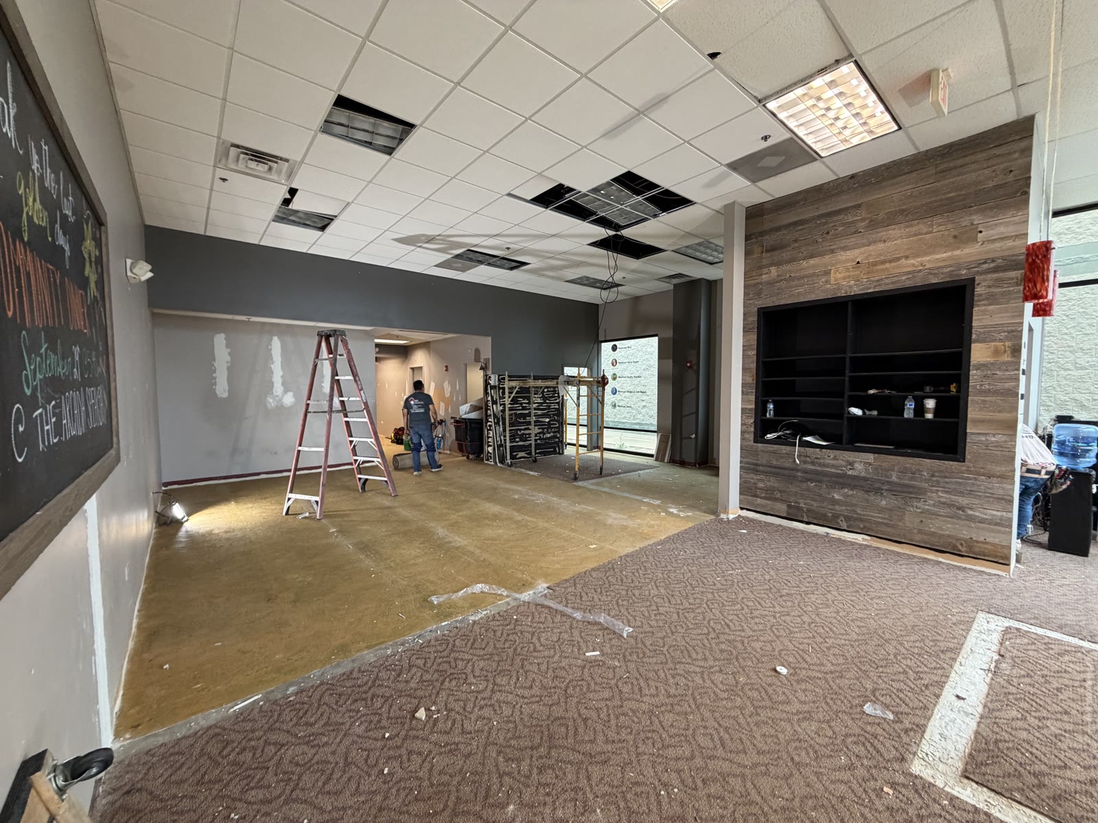 Open floor during renovation